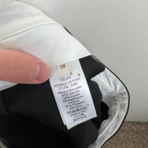 Celine Cigarette Leg Black Silk Blend Tuxedo Style Trouser Pants - Picture 7 of 9